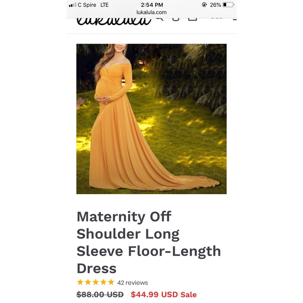 Maternity photo shoot gown.